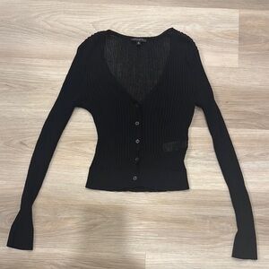 Dynamite Black Ribbed Knit Top